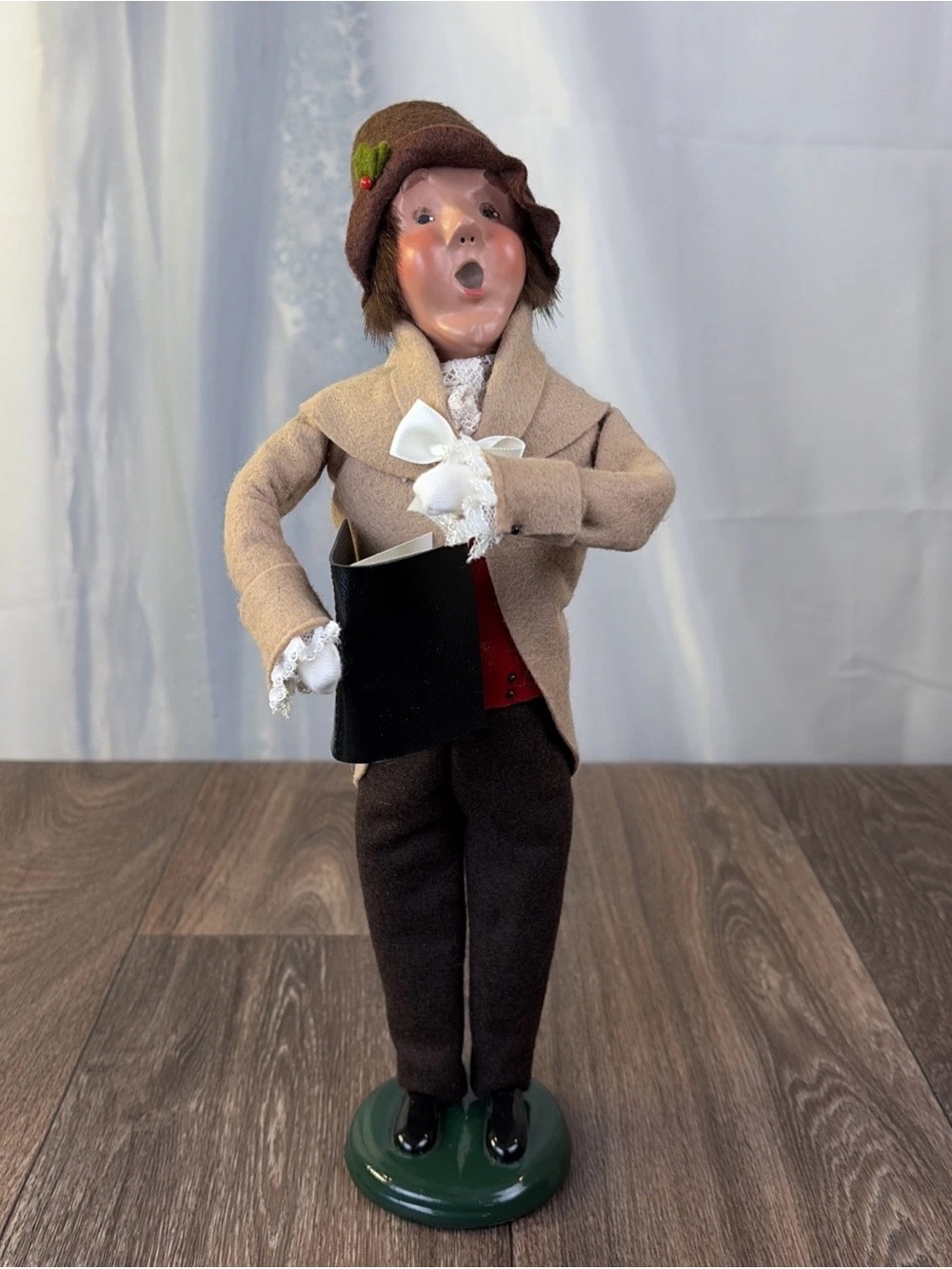 Classic Holiday Caroler Doll in Brown and Beige